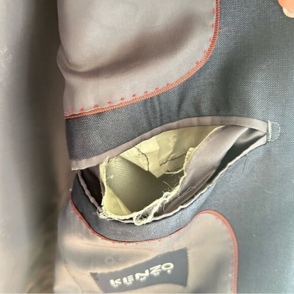 Vintage Kenzo Navy Two Piece Suit sz 34 - Picture 15 of 16